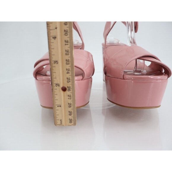 Jeffrey Campbell Platz Sandal Dusty Pink Patent Leather Platform Heels Chunky 10 - Picture 4 of 14